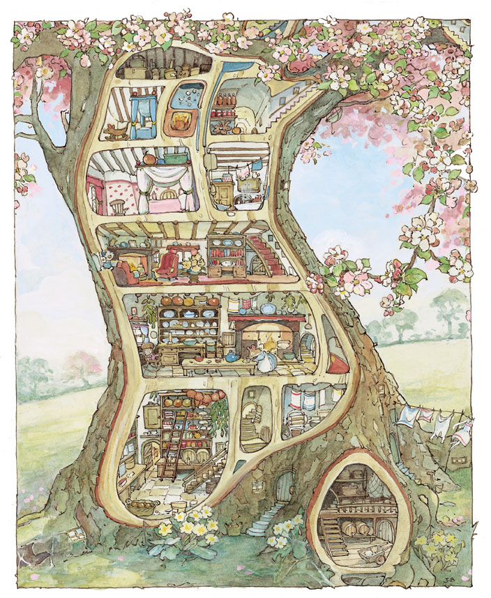 Surprise at Mayblossom cottage Art Print by Brambly Hedge - Pixels
