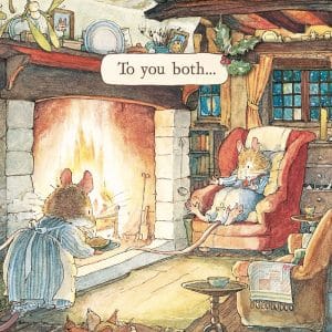 Keeping Warm By The Fire Christmas Card